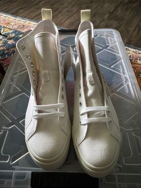 Superga Cream Canvas High-Top Sneakers
